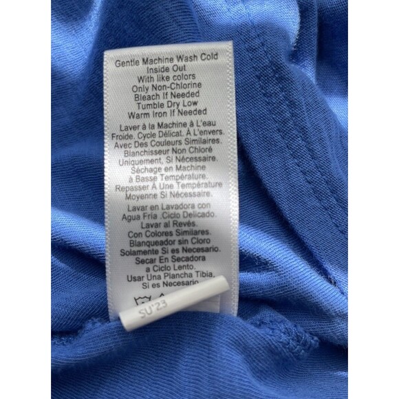 NATION LTD Jillian Bold Shoulder V Neck Top Blue Short Sleeve Size XXL Modern - Picture 8 of 8